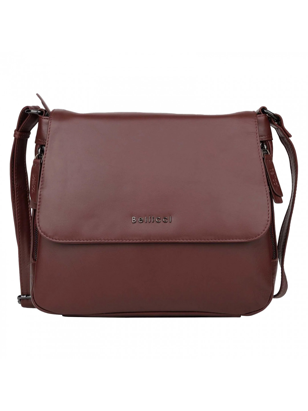 Dámská kožená crossbody kabelka Bellicci Silva – vínová